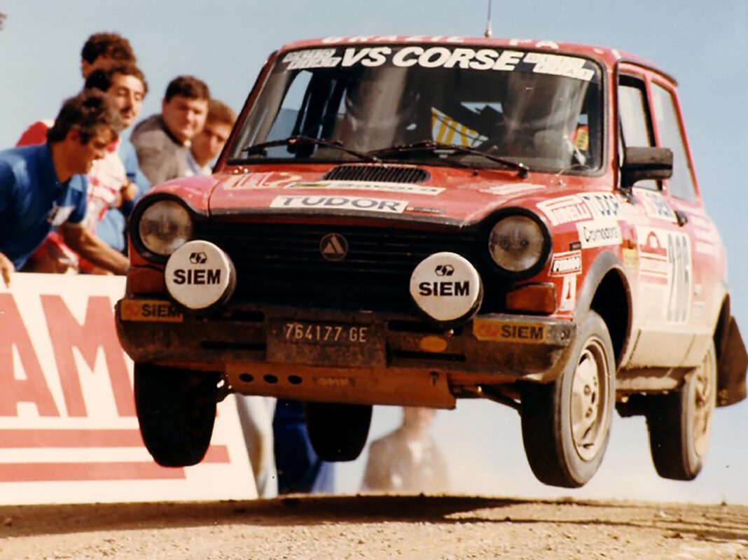 L'A112 Abarth en plein action au rally e de San remo